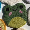 Punch Needle Mug Rug - Smiley Frog