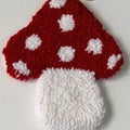 Punch Needle Mug Rug - Red Mushroom