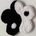 Punch Needle Mug Rug - Yin Yang Flower