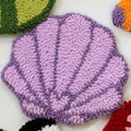 Punch Needle Mug Rug - Purple Seashell