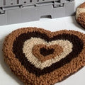Punch Needle Mug Rug - Dark Brown Hearts