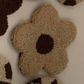 Punch Needle Mug Rug - Light Brown Flower
