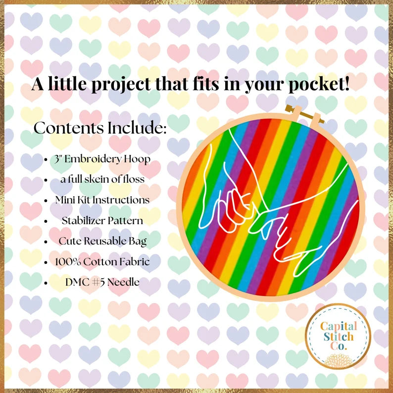 In Love/Out of The Closet DIY mini embroidery kit