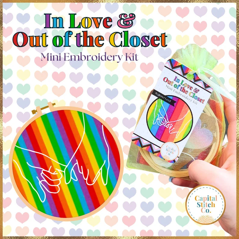 In Love/Out of The Closet DIY mini embroidery kit