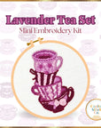 Lavender Tea Set Mini Embroidery Kit