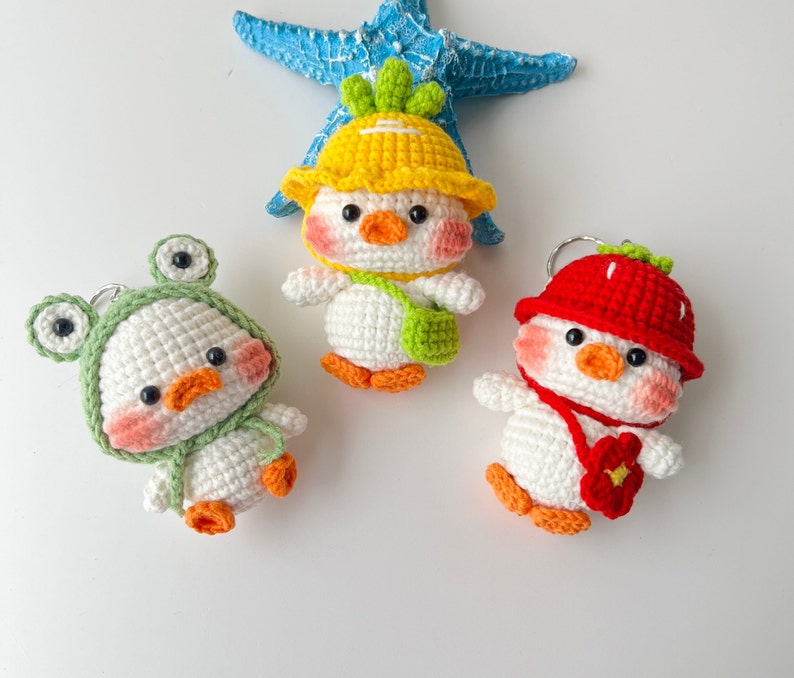 Crochet Cute Duck Keychain