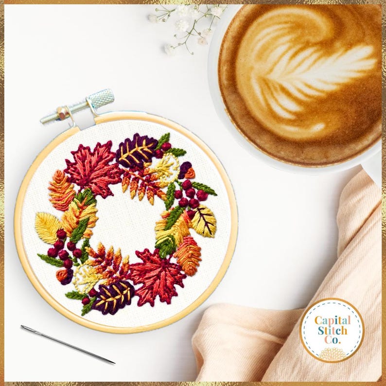 Harvest Leaves Embroidery Kit