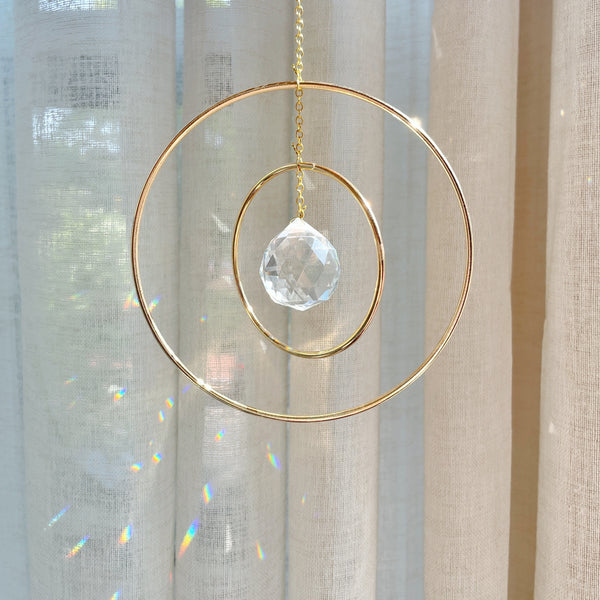 Medium Galaxy Suncatcher with Gold Rings