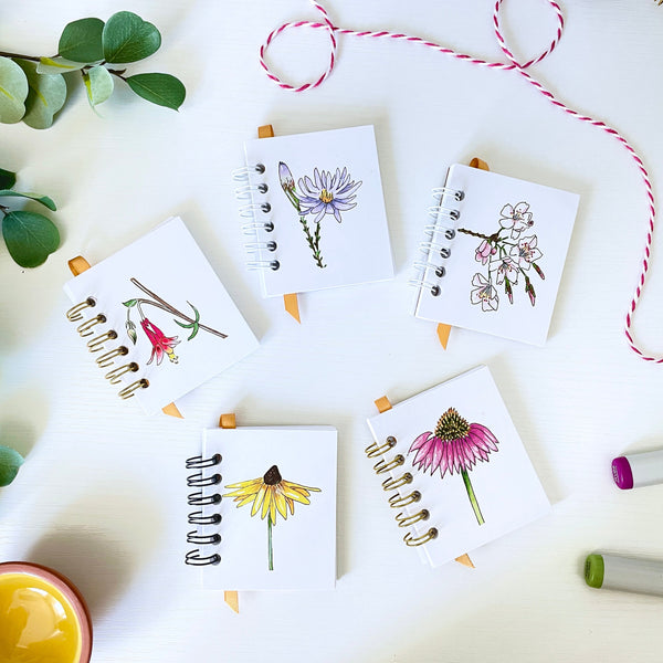 Handmade Floral Mini Notebooks/Sketchbooks