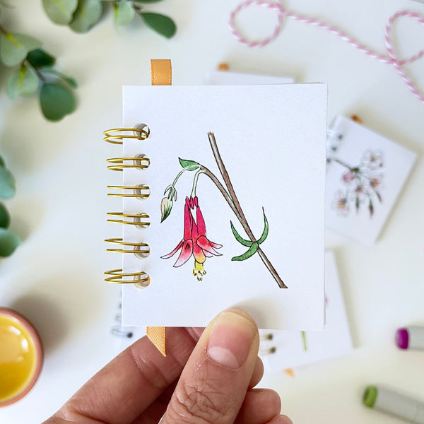 Handmade Floral Mini Notebooks/Sketchbooks