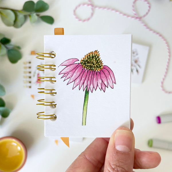 Handmade Floral Mini Notebooks/Sketchbooks