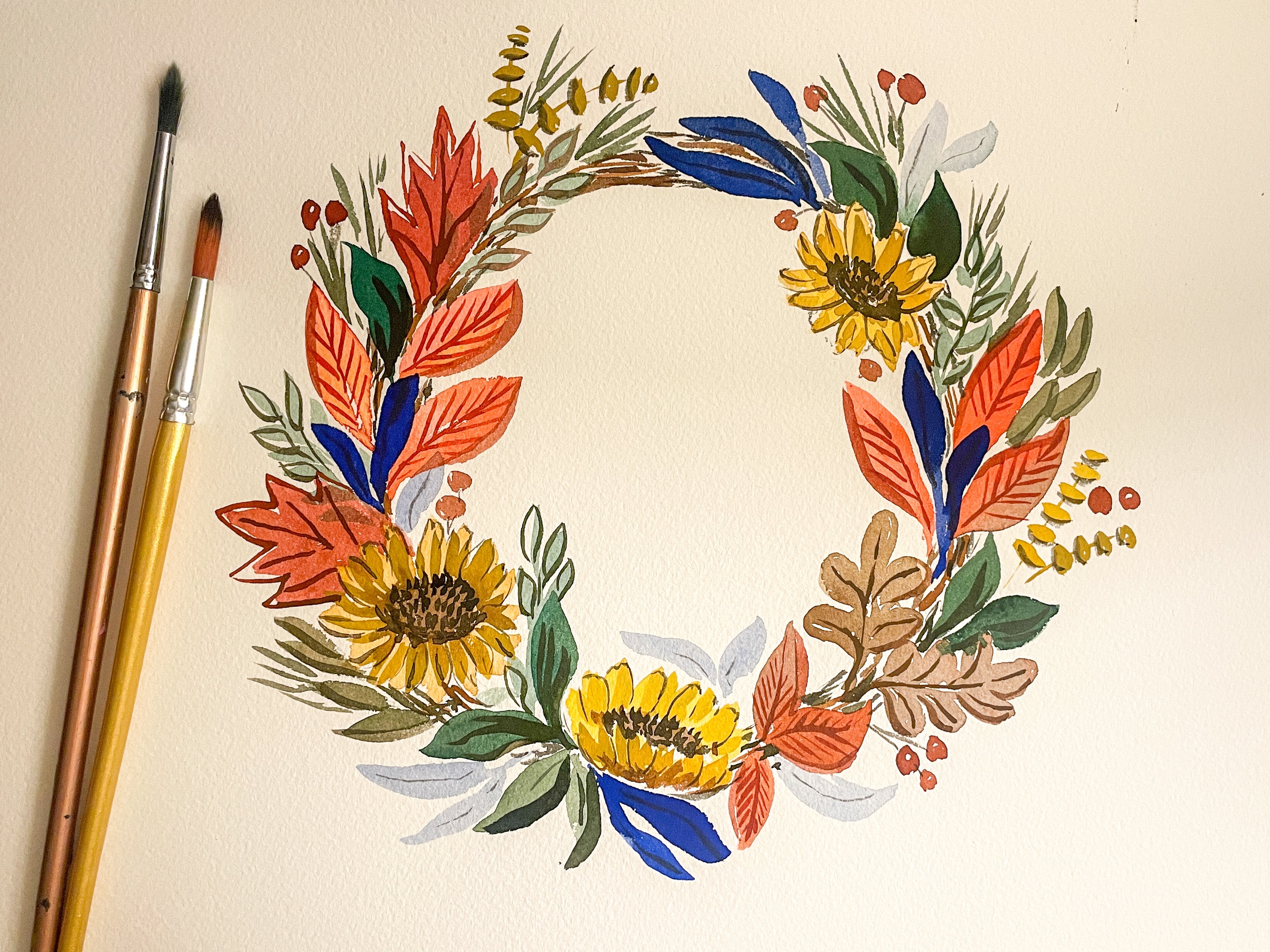 Watercolor Fall Wreath Workshop