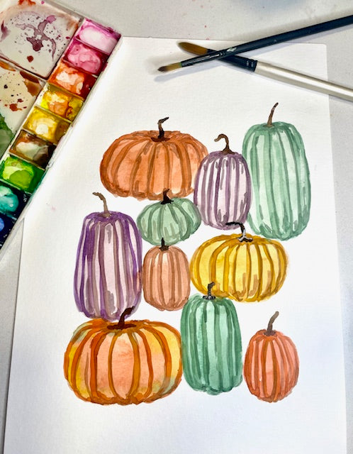 Watercolor Pumpkin Patch