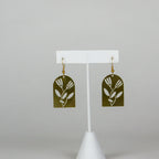 Gold Charm Hook - lasercut brass dandelion