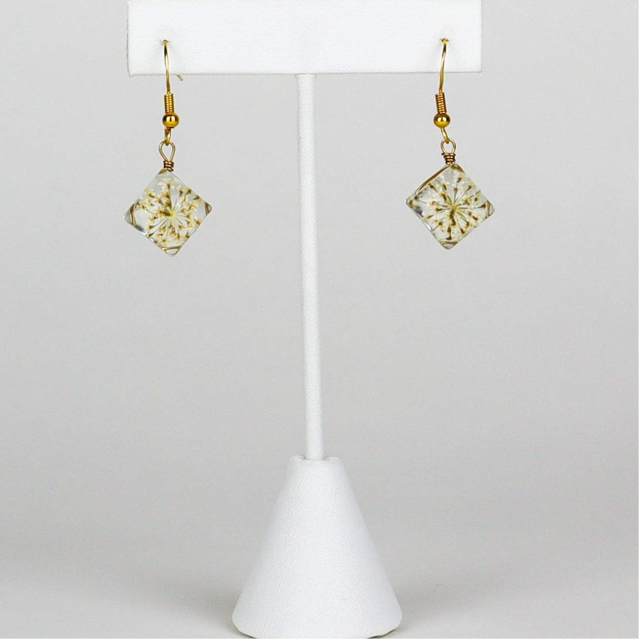 Pressed Flower Hook - cube white