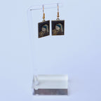 Enamel Charm Hook -- art girl with the pearl cat