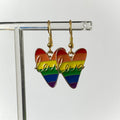 Love Script Rainbow Heart Pride Earrings