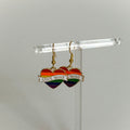Love Wins Banner Rainbow Heart Pride Earrings