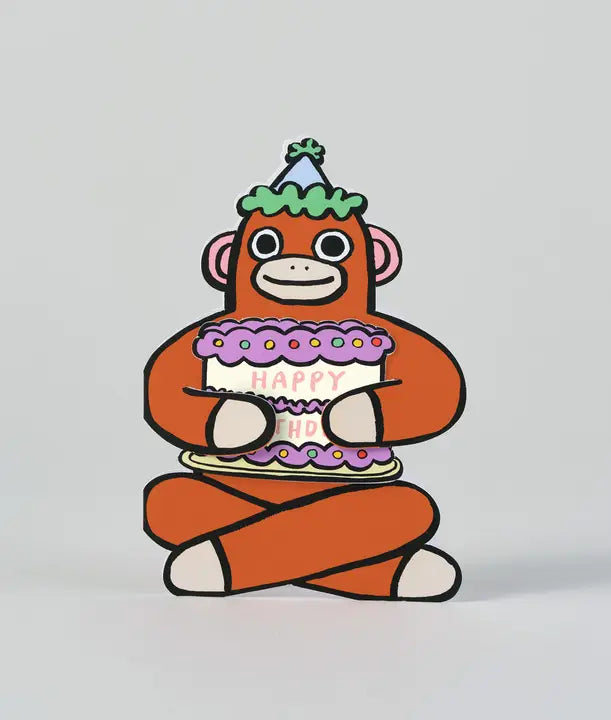 'Monkey with Mini Card' Kid's Greetings Card