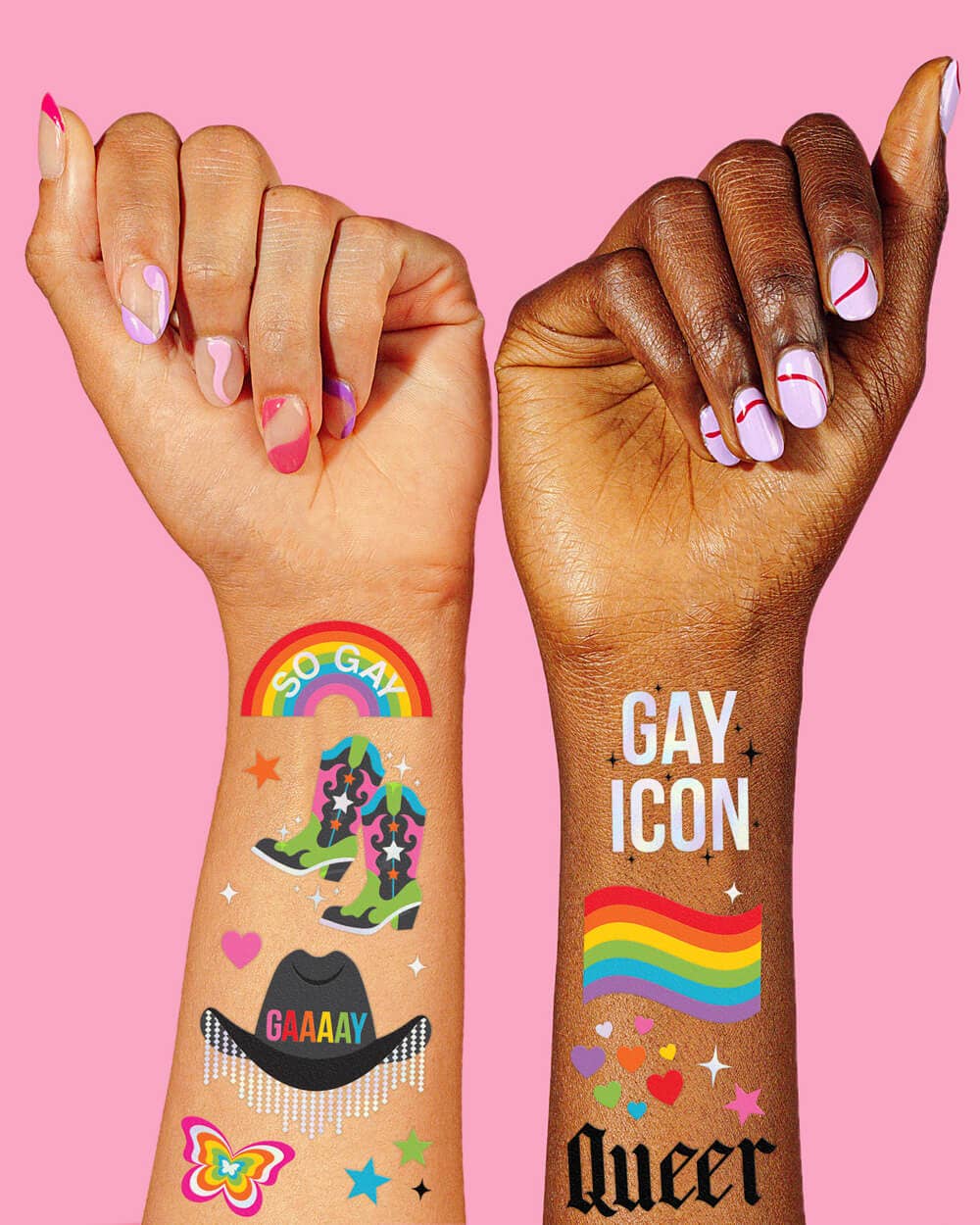 Pride Temporary Tattoos | rainbow, lgbtq, bachelorette