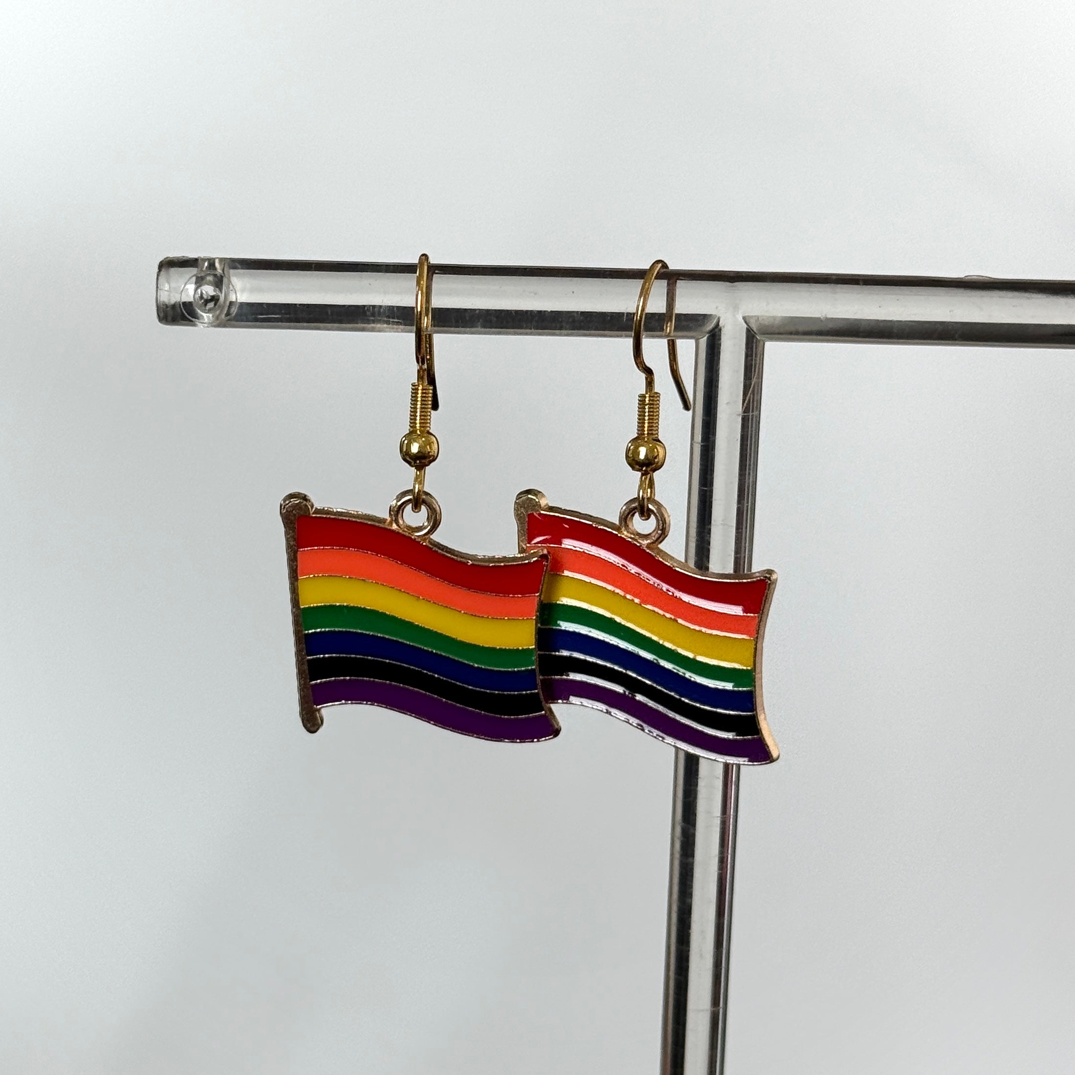 Rainbow Pride Flag Pole Pride Earrings