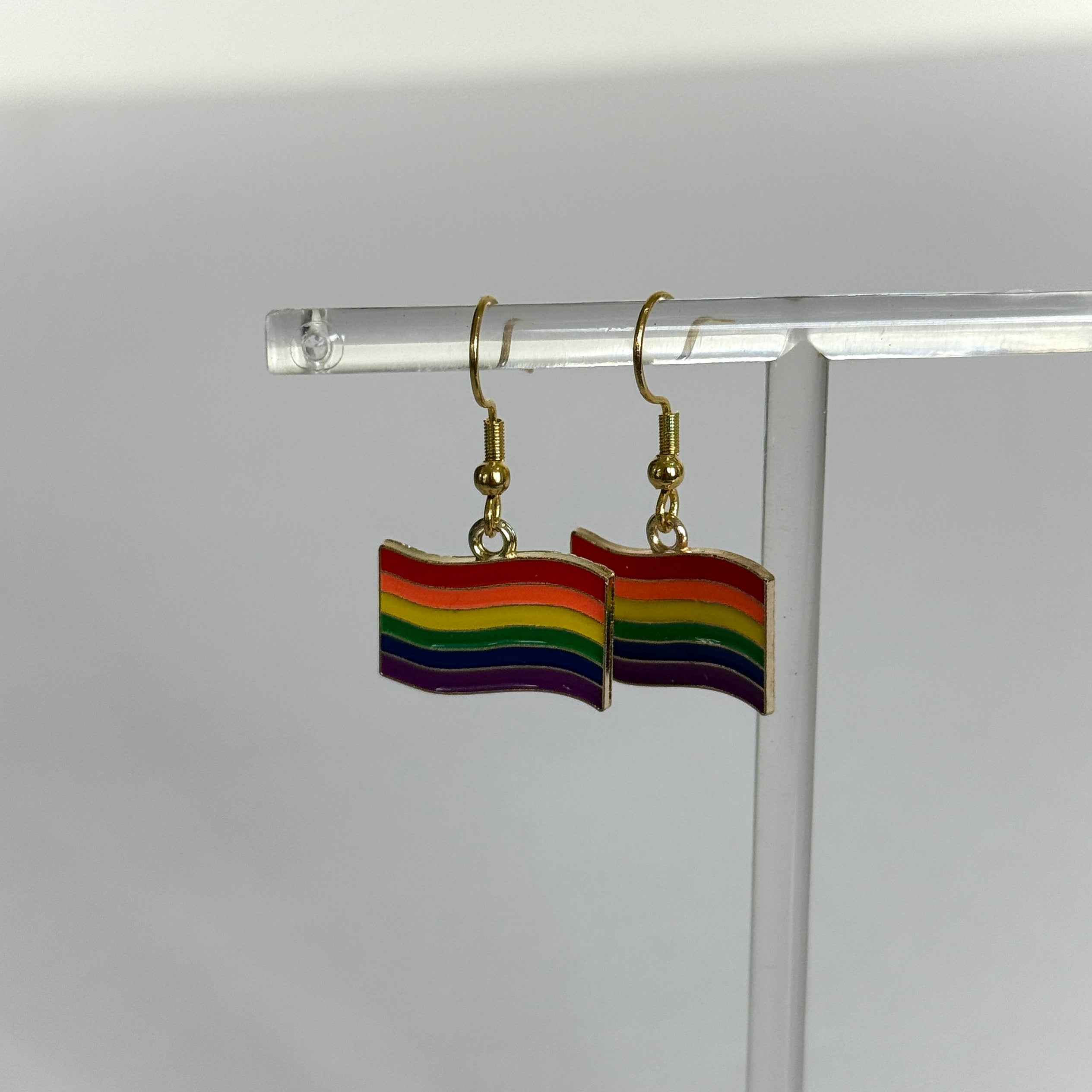 Rainbow Pride Flag Wave Earrings