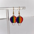Rainbow Hot Air Balloon Pride Earrings
