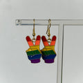 Rainbow Peace Fingers Pride Earrings