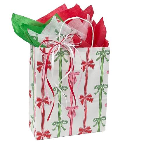 Rows of Bows Paper Large Shopping Bags