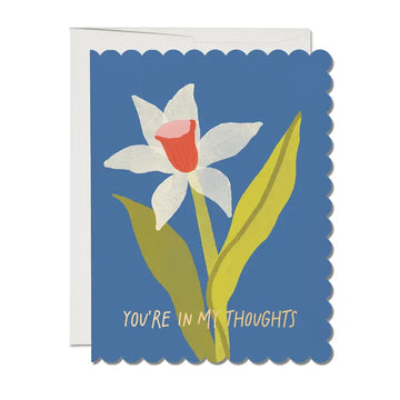 Scalloped Daffodil sympathy greeting card