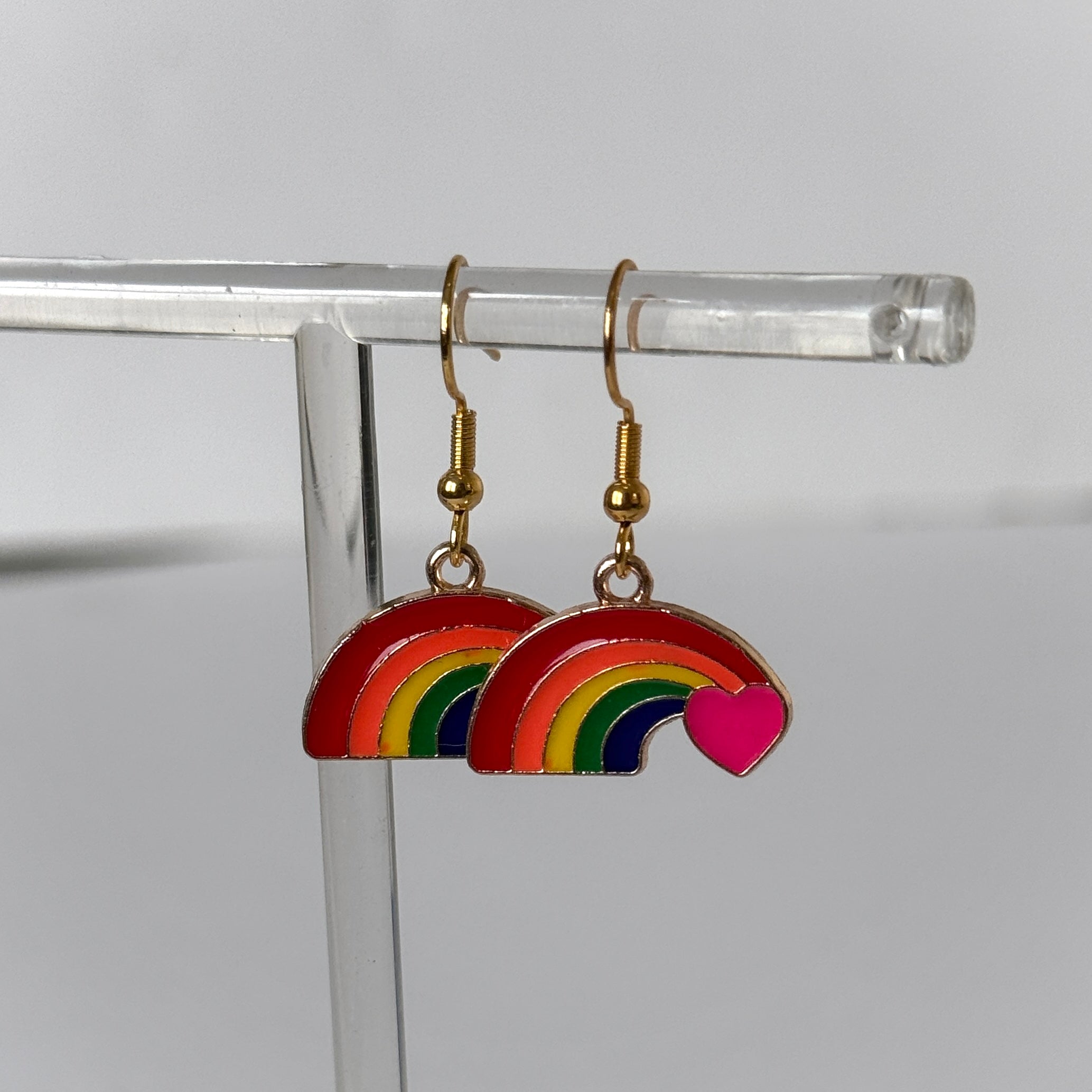 Rainbow Shooting Heart Earrings