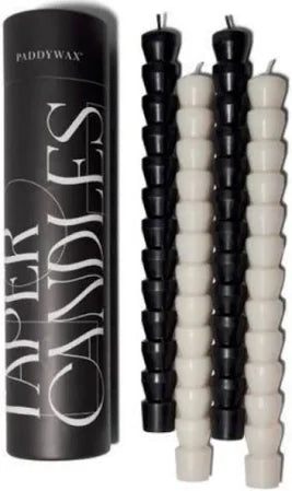 Taper Candle Set of 4 - Black & White