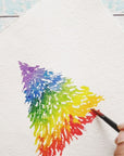 Rainbow Watercolor Trees