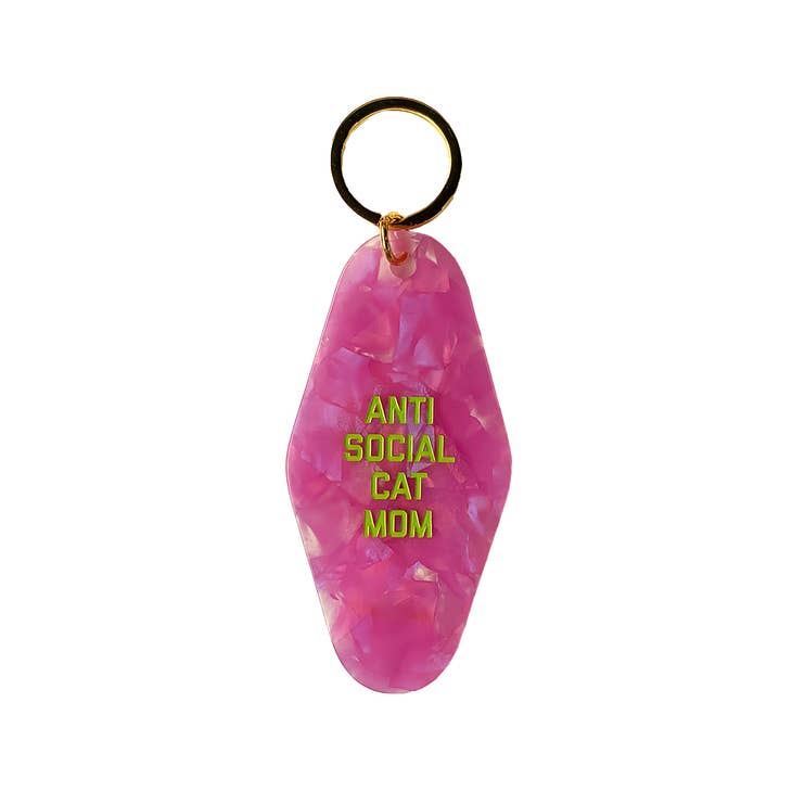 Anti-Social Cat Mom- Motel Keytag