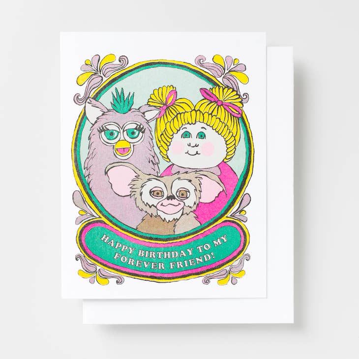 Happy Bday Forever Friend Risograph Card