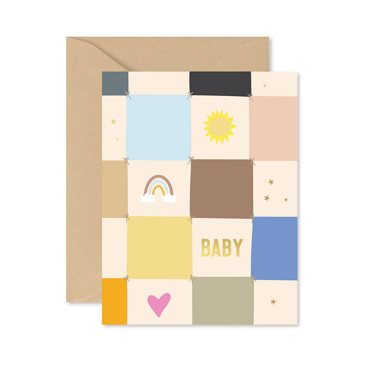 Checkerboard Baby Quilt Greeting Card