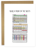 Freak in the Sheets Greeting Card