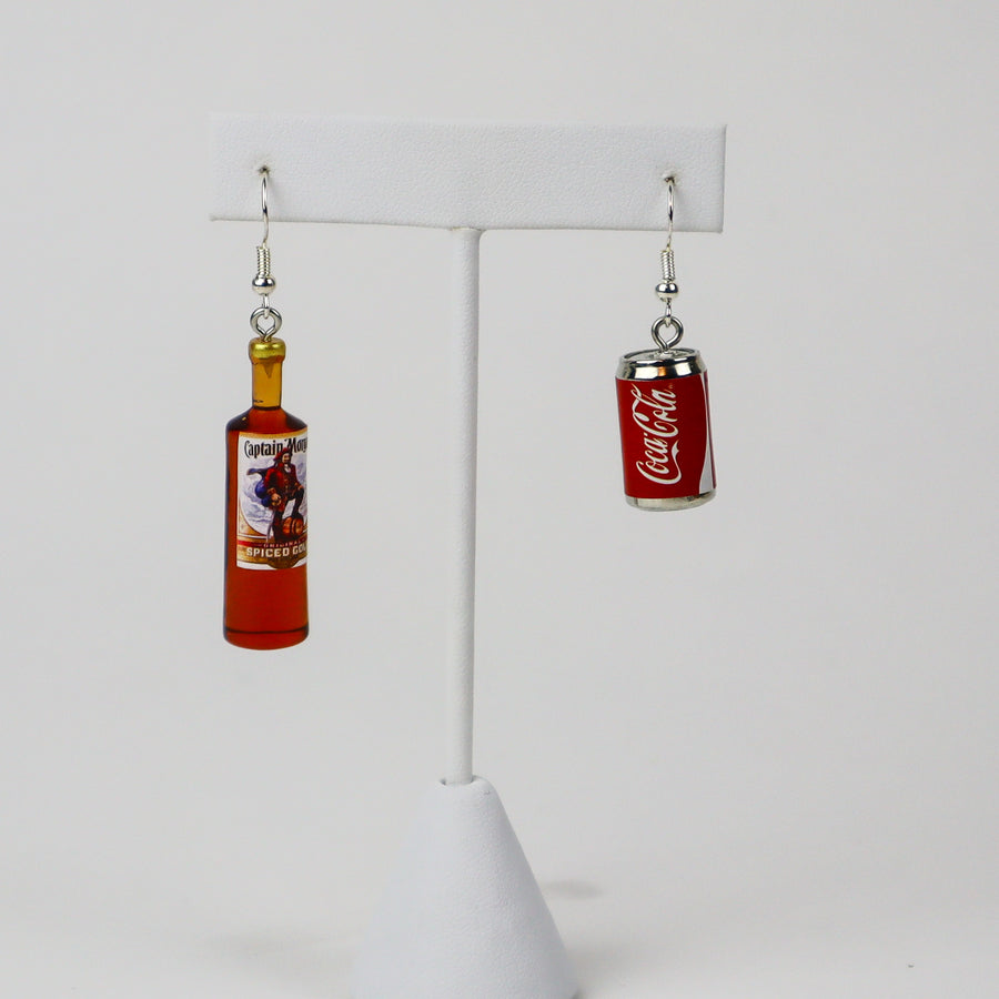 Spiced Rum and Cola Mixed Drink Earrings