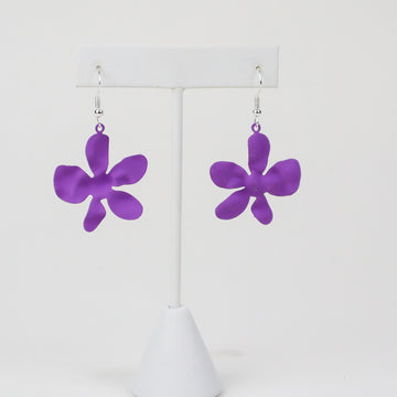 Groovy Purple Flower Earrings