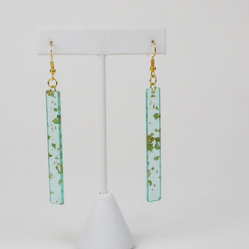 Turquoise Gold Leaf Earrings
