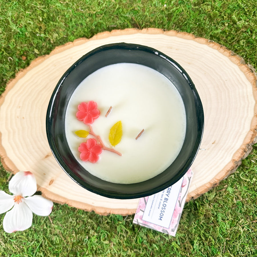 Cherry Blossom Organic Soy Candle - Terry Cotta