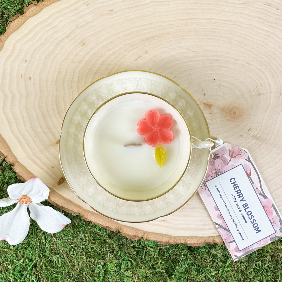 Cherry Blossom Organic Soy Candle - Cuppa Tea