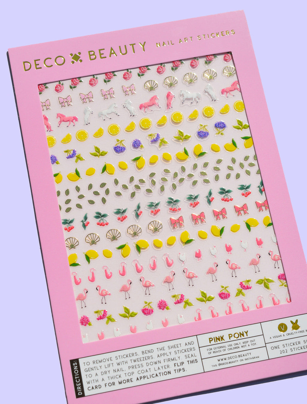 Pink Pony Nail Stickers