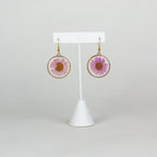 Pink Daisy Pressed Flower Earrings