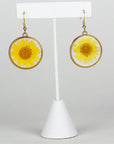 Yellow Daisy Pressed Flower Earrings