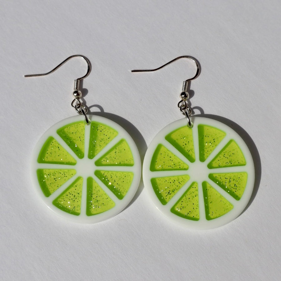Glittery Citrus Slice (Orange, Lemon, Lime) Earrings