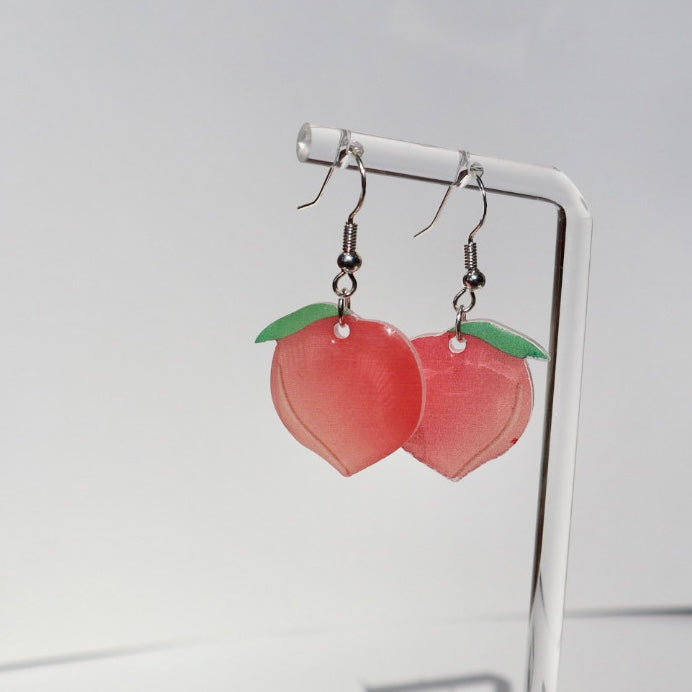Shiny Peach Earrings